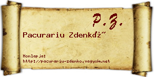 Pacurariu Zdenkó névjegykártya